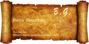 Becz Gusztáv névjegykártya