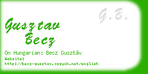 gusztav becz business card
