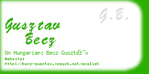 gusztav becz business card